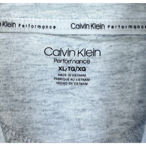 Calvin Klein Performance Sweatshirt XL Gray Graphic Print Cropped Fleece Hoodie - Picture 7 of 8